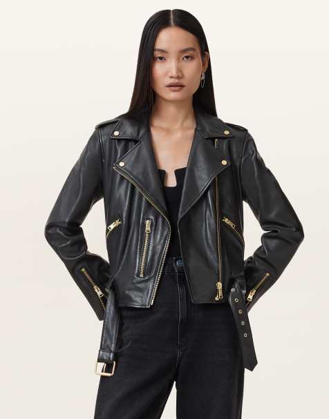 AllSaints – Balfern – Bikerjacke in Schwarz - view 1