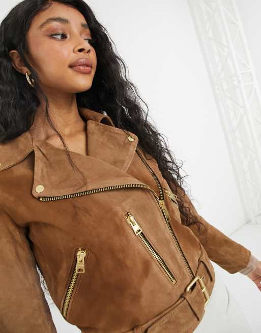 All saints balfern suede jacket sale