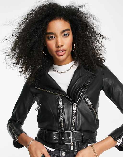 Fitted biker jacket sale