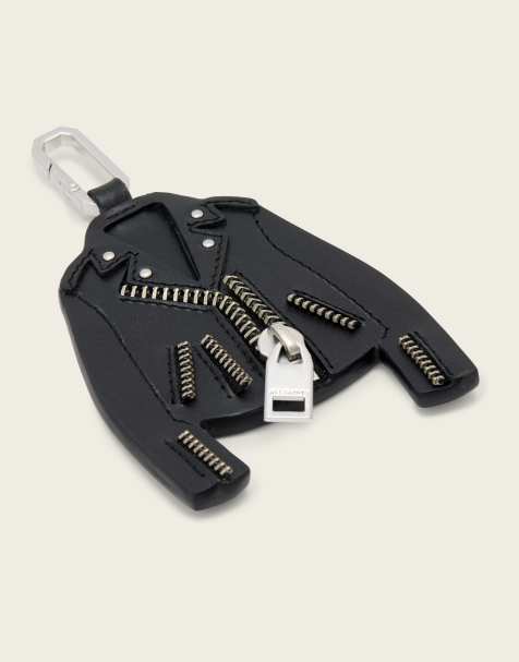 AllSaints - Balfern - Portachiavi a forma di giacca in pelle nero e argento - view 1