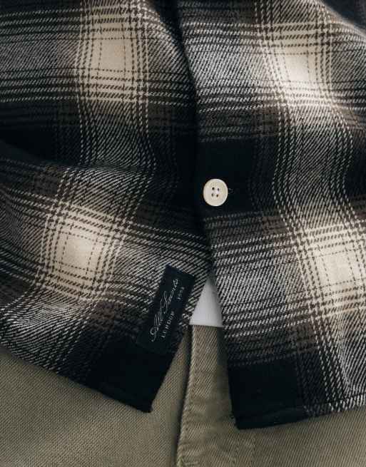AllSaints Baseline overhemd met lange mouwen, logo en ruit in groen, 4 van 5