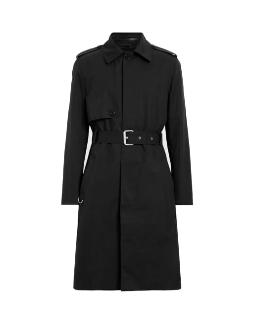 AllSaints – Bastille – Trenchcoat in Schwarz