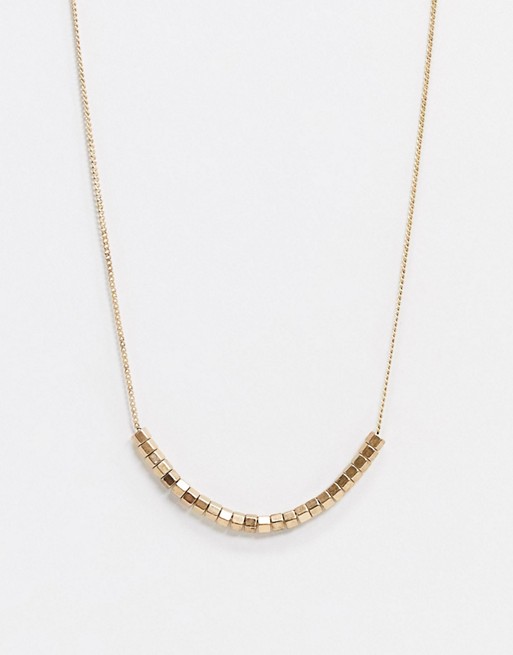 AllSaints beaded pendant necklace in gold