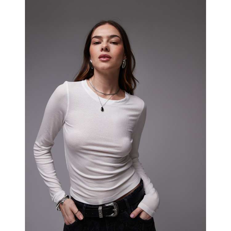 オールセインツ AllSaints Bec Long Sleeve Tee レディース シャツ トップス Optic White AllSaints Bec long sleeve tee in optic white | ASOS