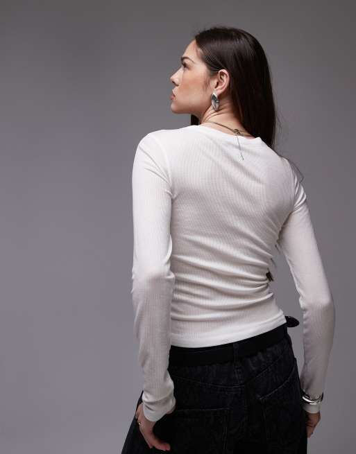 オールセインツ AllSaints Bec Long Sleeve Tee レディース シャツ トップス Optic White AllSaints Bec long sleeve tee in optic white | ASOS