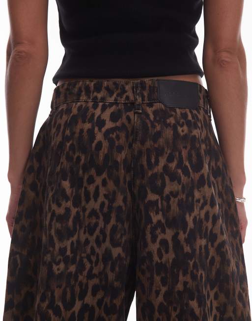 Allsaints becca denim pants in leopard brown