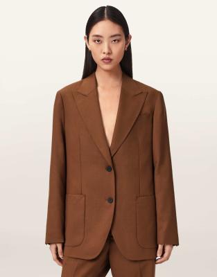 AllSaints - Beck - Blazer in Cognacbraun-Brown