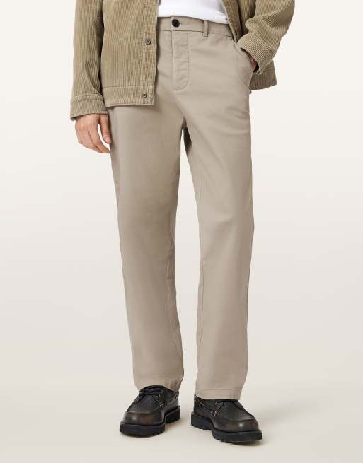 AllSaints – Beckley – Chinohose in Kieselsteinbraun