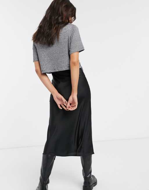 Allsaints benno tee store slip midi dress