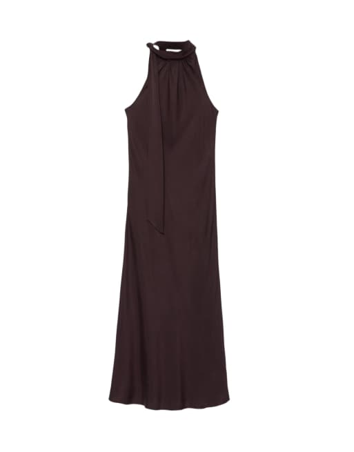 AllSaints Beril Slipkleid in Aubergine-Rot, 2 von 6