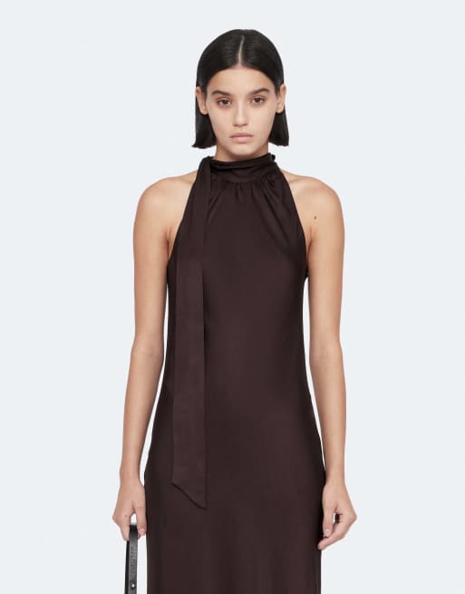 AllSaints Beril Slipkleid in Aubergine-Rot, 4 von 6