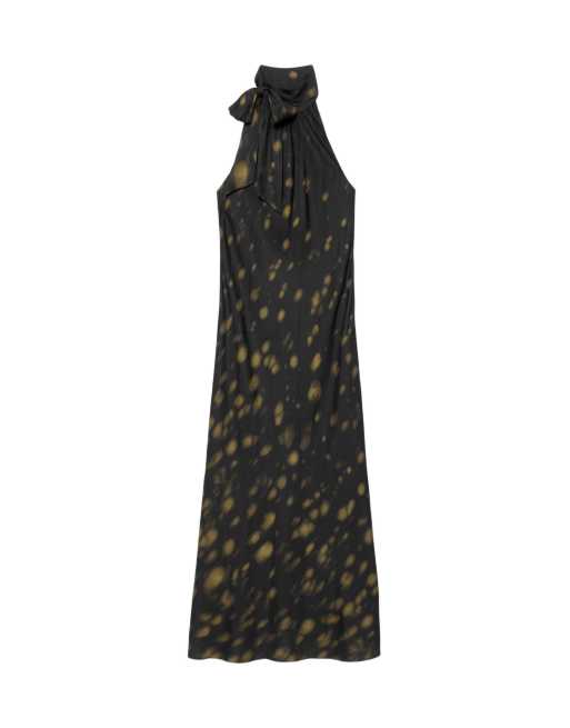 AllSaints Beril Slipkleid mit Animal-Print in Schwarz, 2 von 6