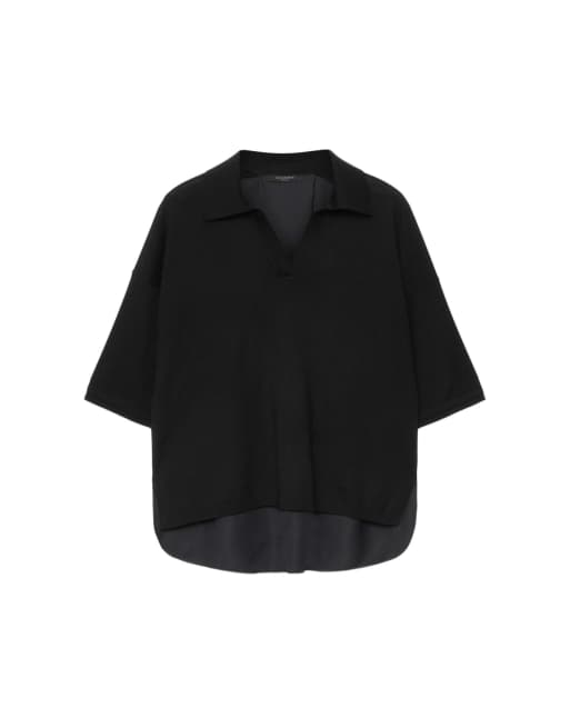 AllSaints Bern poloshirt in zwart, 2 van 6