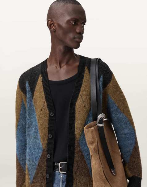 AllSaints – Bernie – Strickjacke in Cider-Braun - view 1