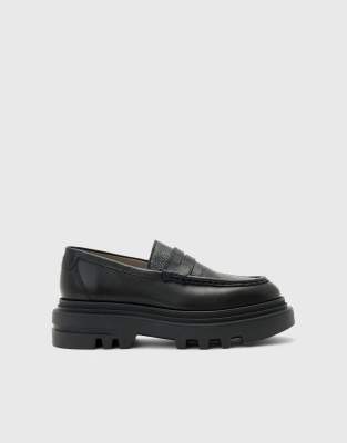 AllSaints - Beth - Loafer in Schwarz