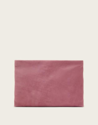 AllSaints bettina clutch bag in raspberry pink