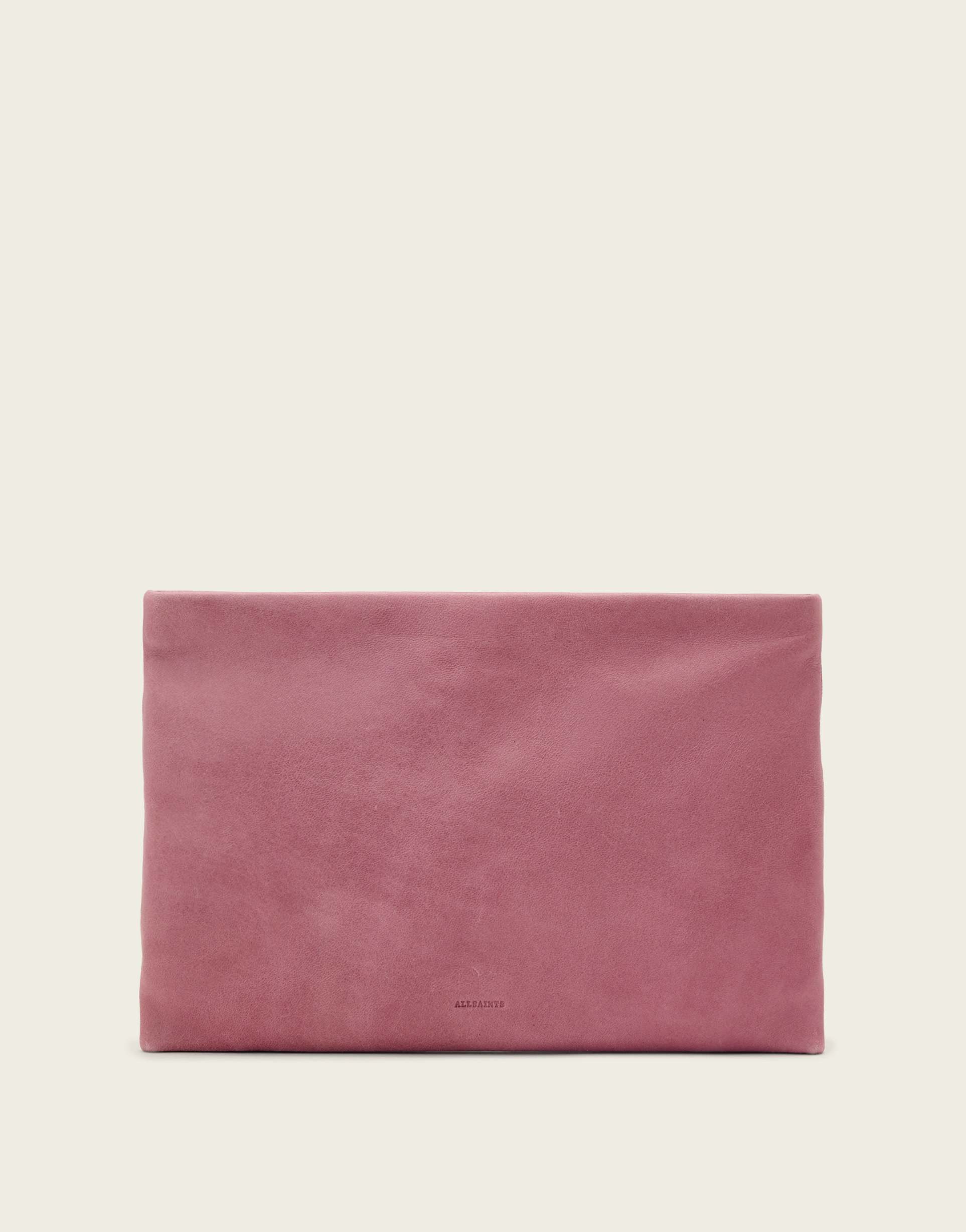 allsaints bettina clutch bag in raspberry pink