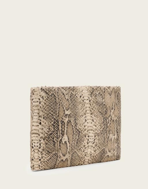 AllSaints - Bettina - Pochette color crema pitonata, 2 di 4
