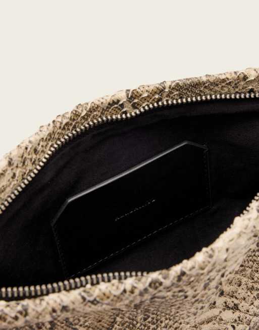 AllSaints - Bettina - Pochette color crema pitonata, 3 di 4