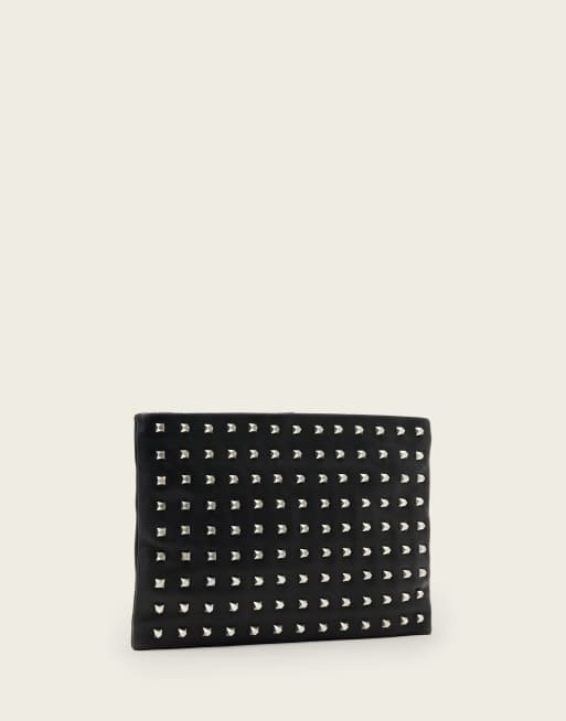 AllSaints Bettina studded clutch in black, 2 of 3