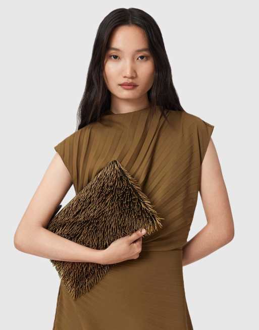 AllSaints – Bettina – Złota kopertówka z koralików, 4 z 4