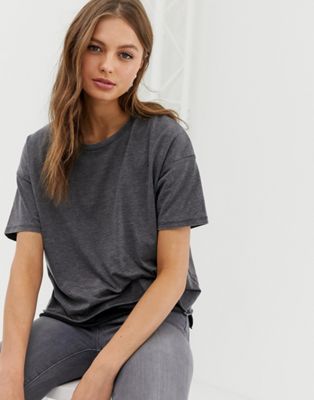 AllSaints – Bev – t-shirt i flera lager-Grå