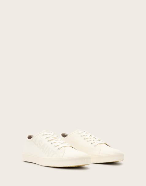 AllSaints – Biggy Can – Niedrige Sneaker in gebrochenem Weiß - view 1