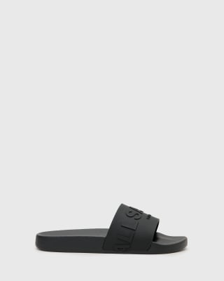 Allsaints Biggy Rubber Slides In Black
