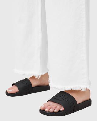 AllSaints - Biggy - Slider aus Gummi in Schwarz