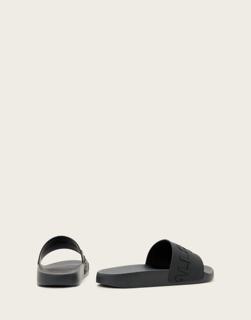 AllSaints - Biggy - Sliders nere con logo tono su tono in gomma, 4 di 4