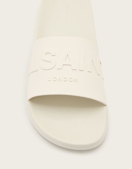 AllSaints - Biggy - Slippers van rubber met logo in dezelfde tint in gebroken wit, 3 van 4