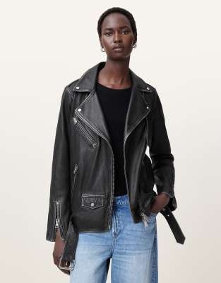 AllSaints - Billie - Bikerjacke in Schwarz