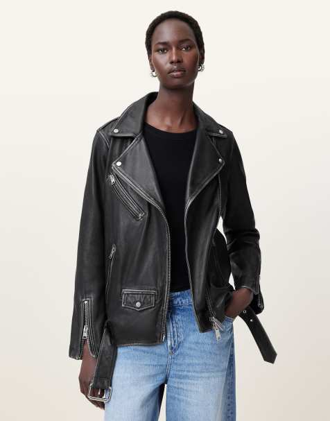 AllSaints – Billie – Bikerjacke in Schwarz - view 1