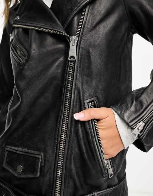 Allsaints billie clearance leather biker jacket