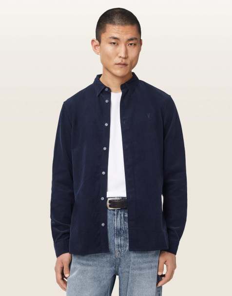 AllSaints - Birchwood - Overhemd met lange mouwen in donkerblauw - view 1