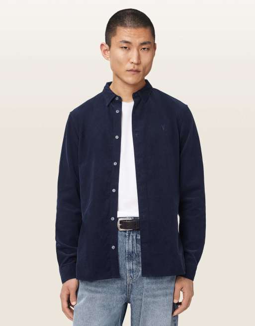 AllSaints - Birchwood - Overhemd met lange mouwen in donkerblauw, 3 van 6
