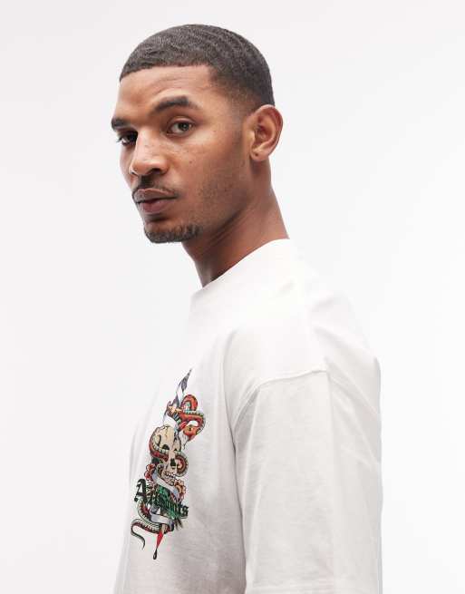 AllSaints - Blade - T-shirt met grafisch logo en print op de achterkant in wit, 5 van 5