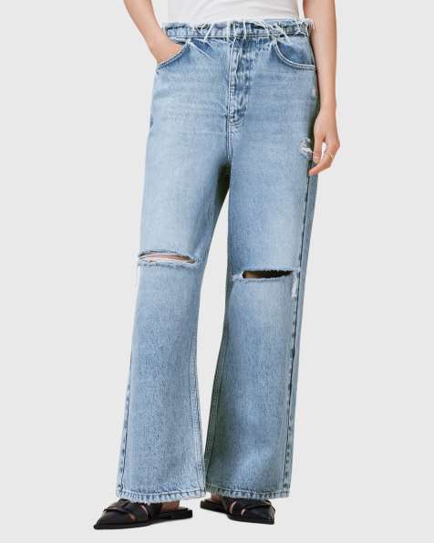Allsaints blake fray jean in light indigo - view 1