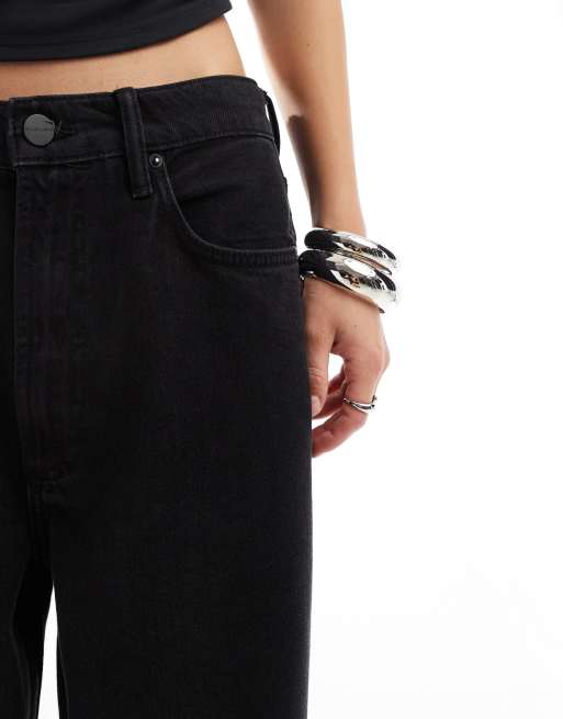 AllSaints Blake stud straight jeans in black, 4 of 5