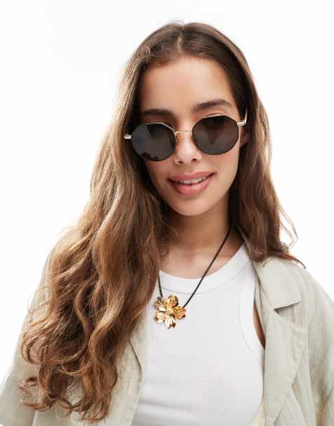 AllSaints Blake Sunglasses in gold - view 1