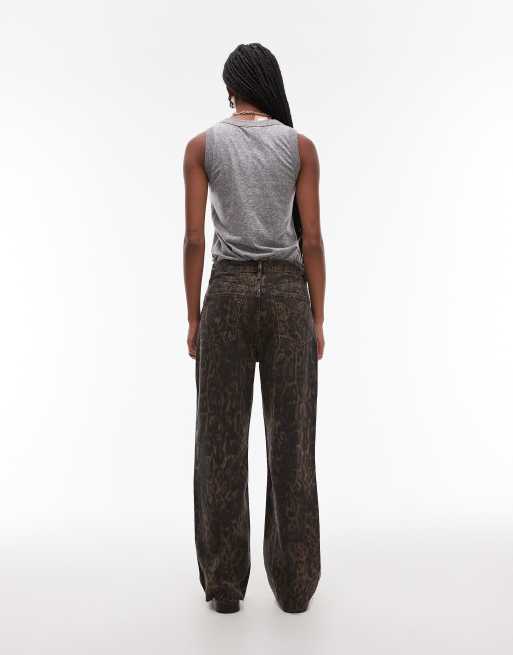 AllSaints Blake wide leg jeans in leopard