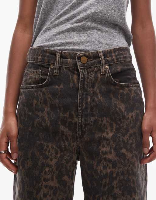 AllSaints Blake wide leg jeans in leopard