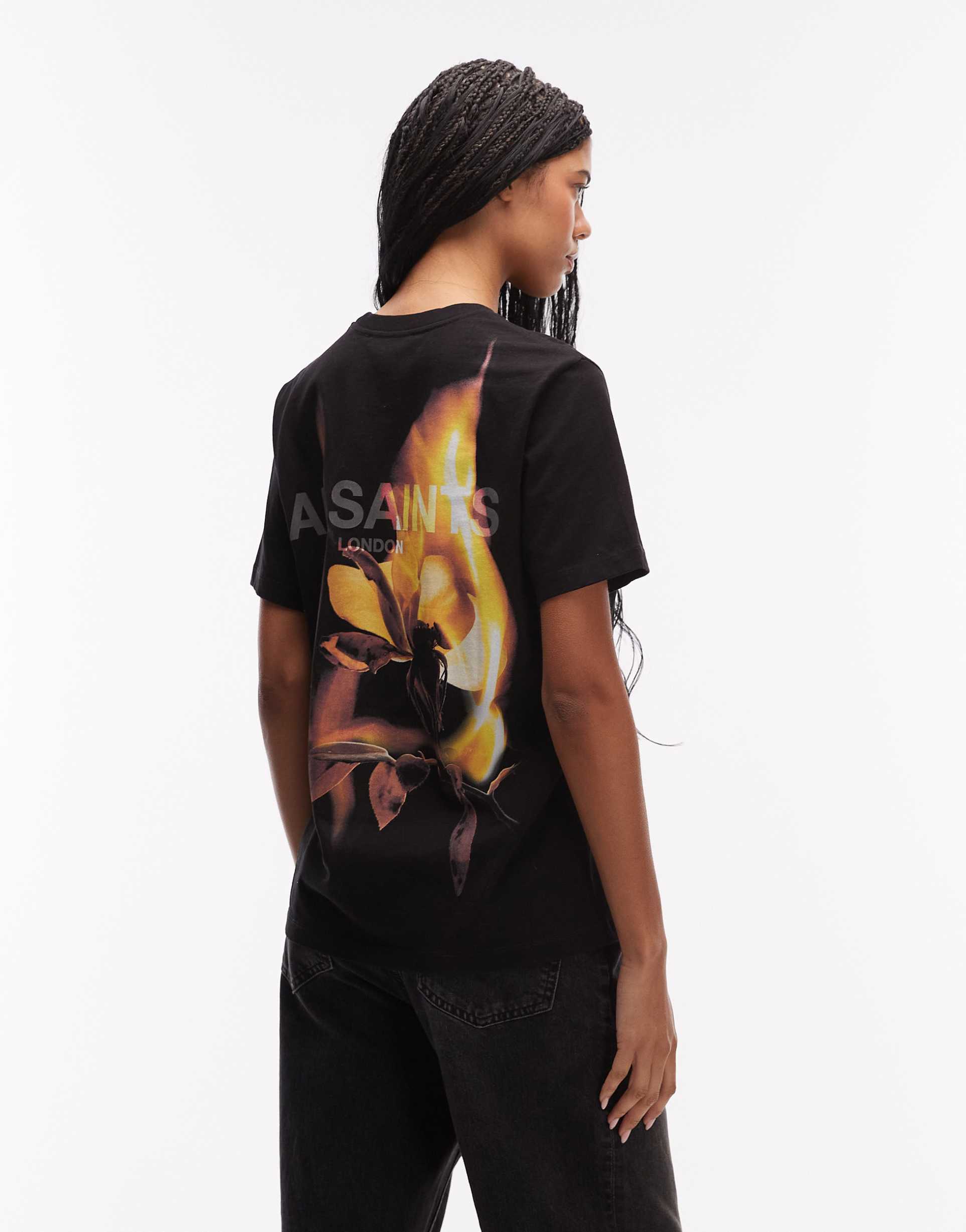 allsaints blaze boyfriend tee in black