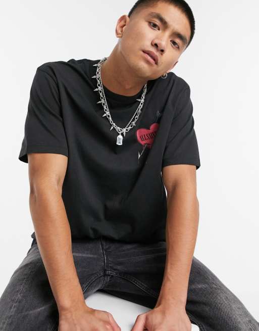 AllSaints - Bleeding Heart skeleton heart - Sort T-shirt med grafisk rygprint, 2 af 4