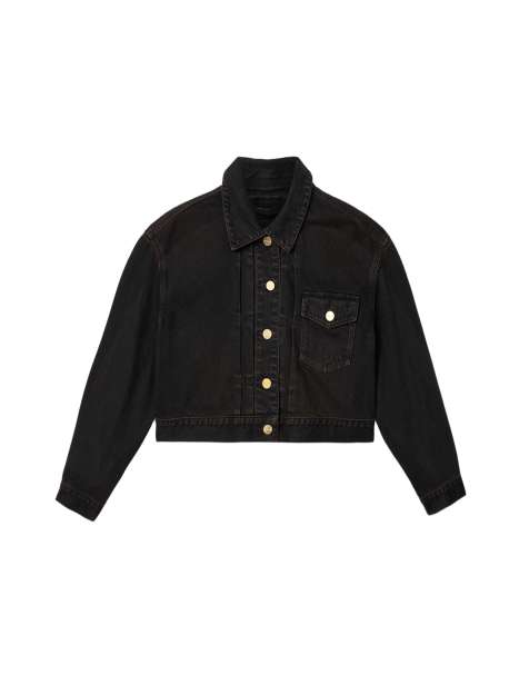 AllSaints - Blink - Cropped jack in overdyed bruin - view 1