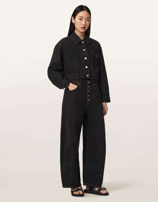 AllSaints Blink Cropped-Jacke in überfärbtem Braun, 5 von 7