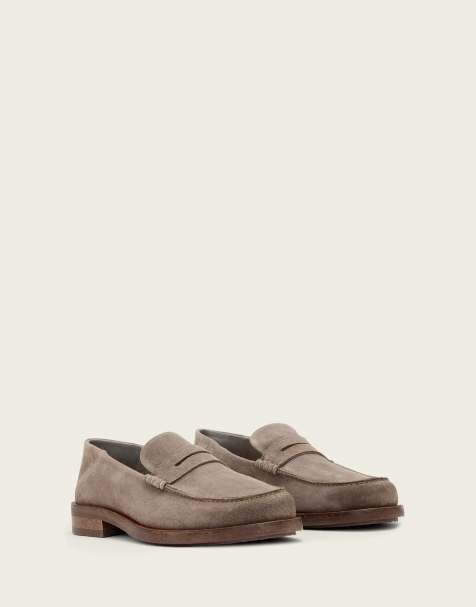 AllSaints - Bloom - Brune loafers i blødt ruskindslæder - view 1