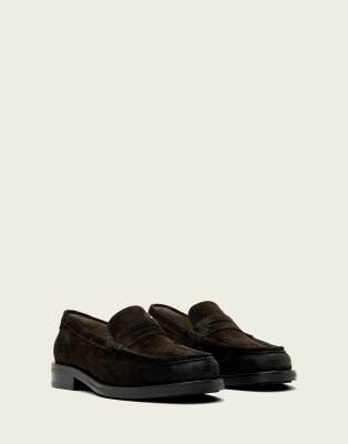 Allsaints Bloom Leather Loafers In Brown