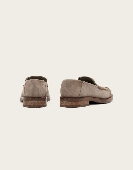 AllSaints - Bloom - Mocassins en daim doux et cuir - Marron, 4 de 4