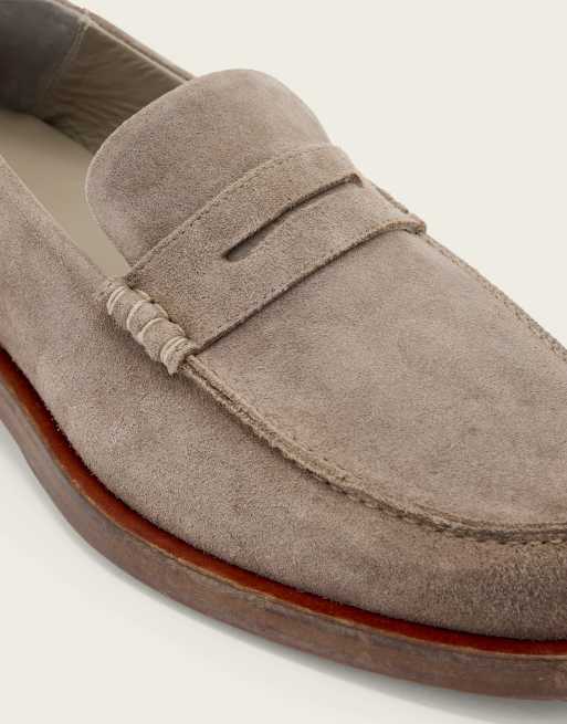 AllSaints Bloom soft suede leather loafer in brown, 3 of 4
